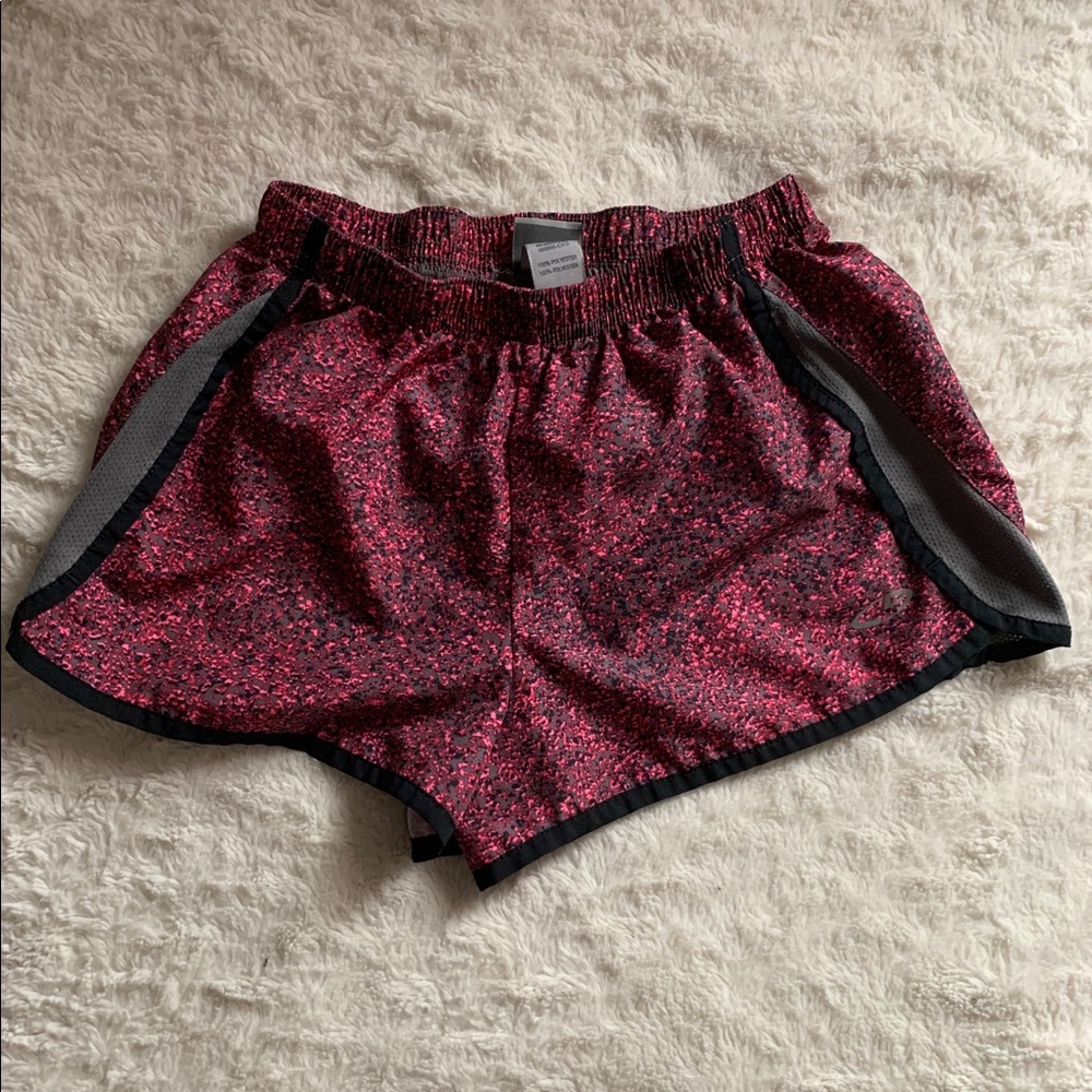 Dry-fit Pink grey and blah splatter print shorts